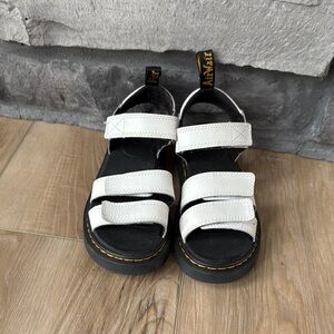 Dr. Martens White Platform Sandals with Thick Straps
